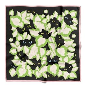 Centinelle Plants and Cats 100% Silk Bandana Scarf